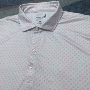 Johnnie-O Performance Men’s XL Pink White Patterned Polo Shirt